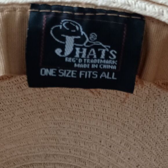 JHats Woven Raffia Floppy Hat Sun Wide Brim Bucket Beige Tan Beach Gardening - Picture 3 of 16
